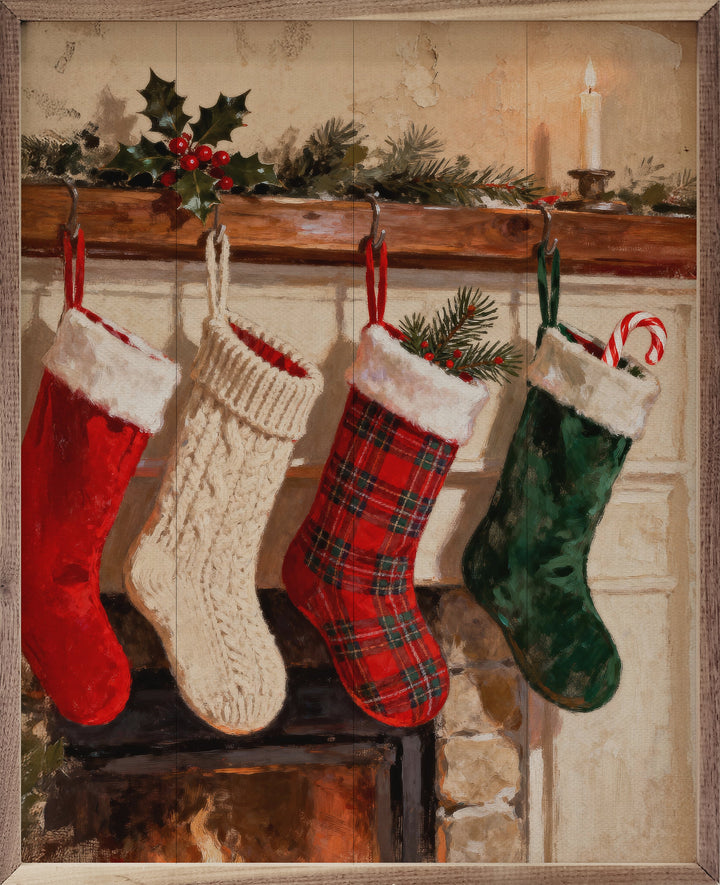 Stockings Hung On Fireplace