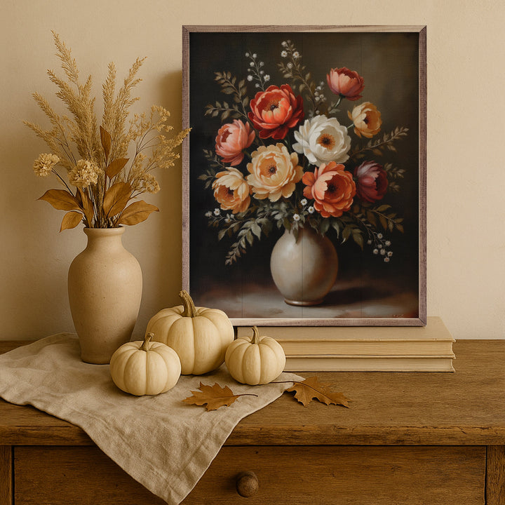 Autumn Bouquet White Vase