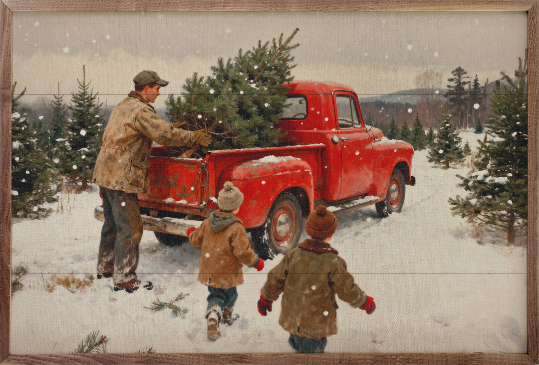 Christmas Tree Farm Red Truck