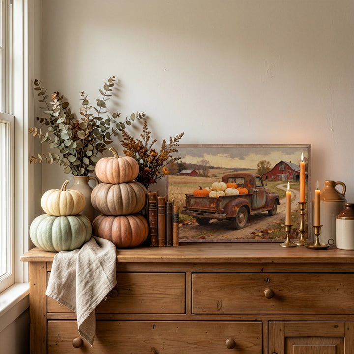 Rusty Pumpkin Truck Headed Home