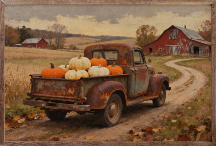 Rusty Pumpkin Truck Headed Home