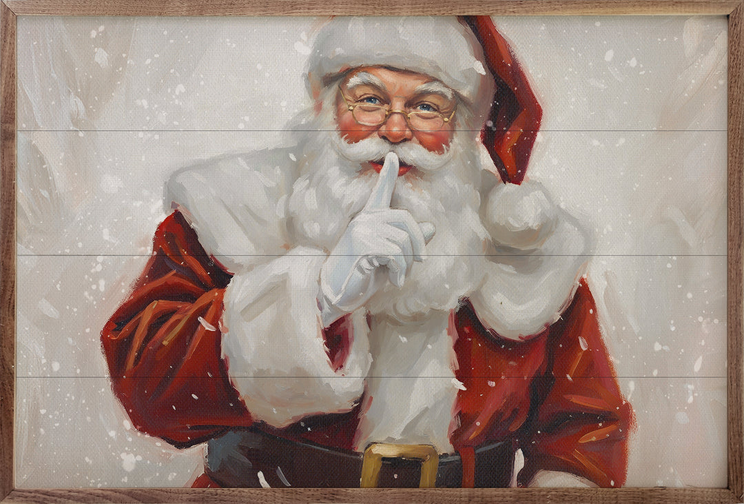 Shh Santa Claus With Glasses