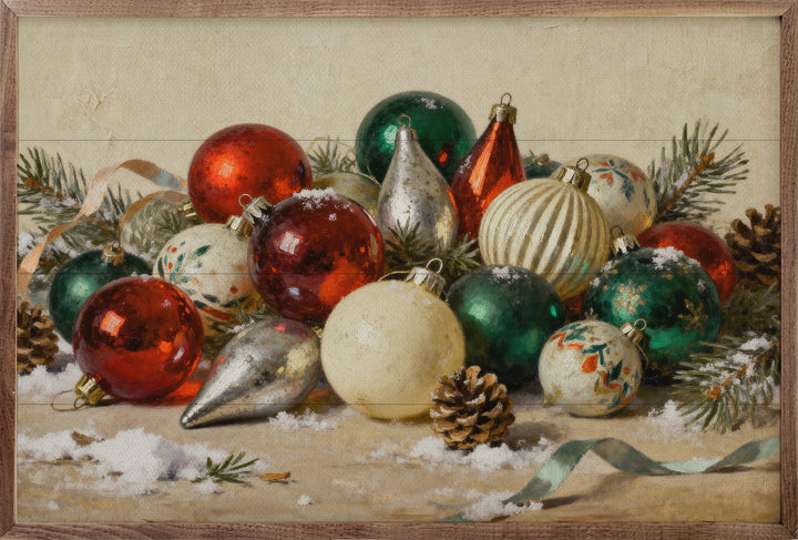 Vintage Ornaments With Pinecones