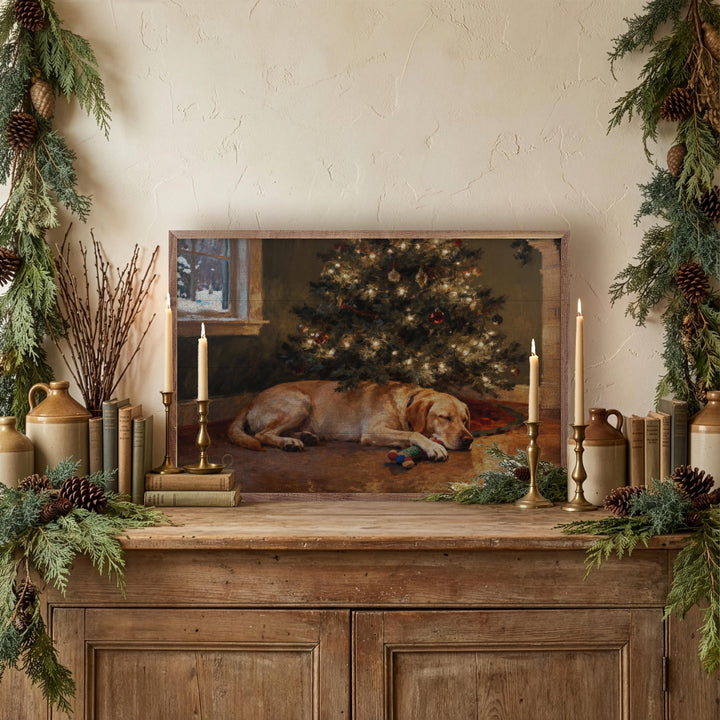 Lab Under The Christmas Tree