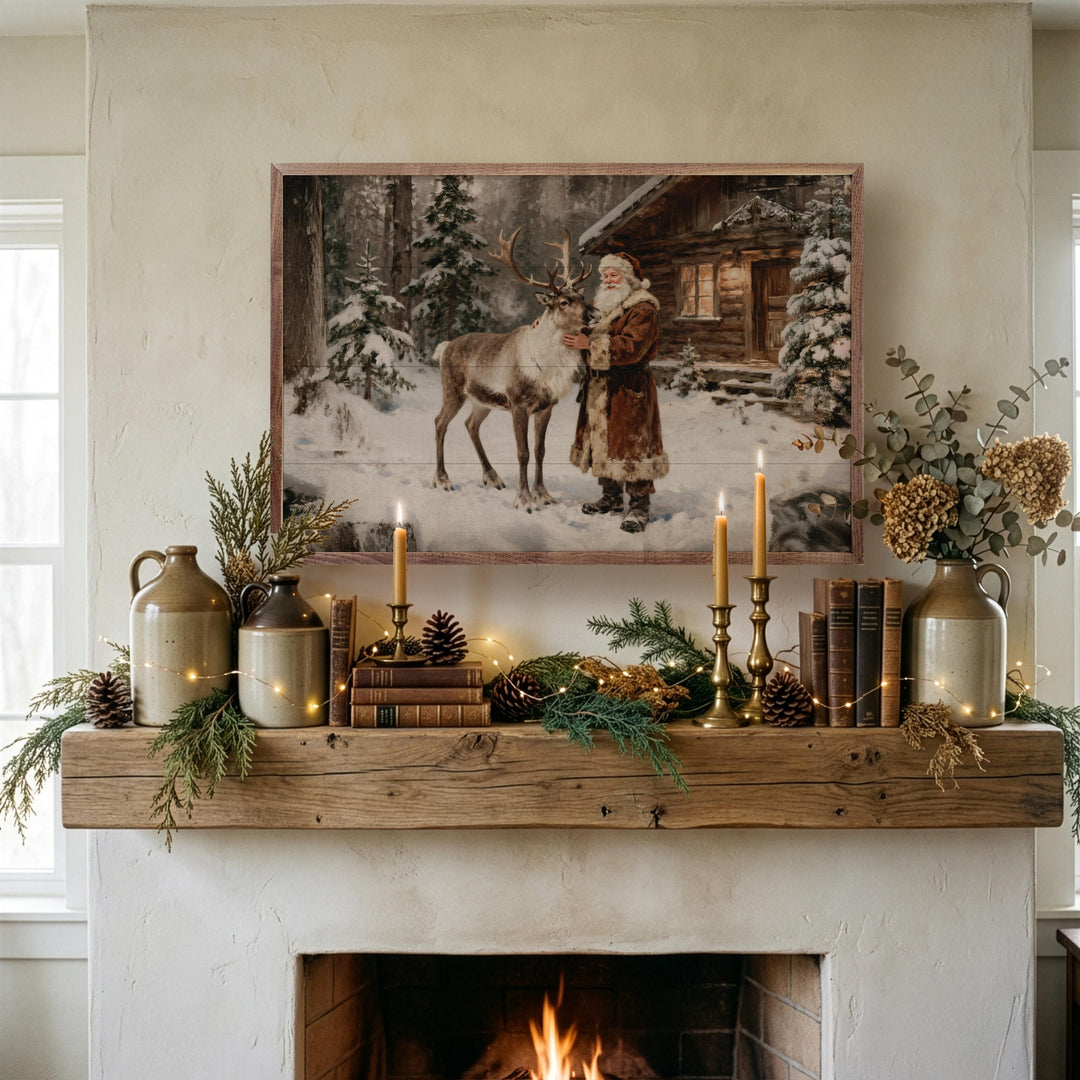 Santa And His Reindeer Cabin