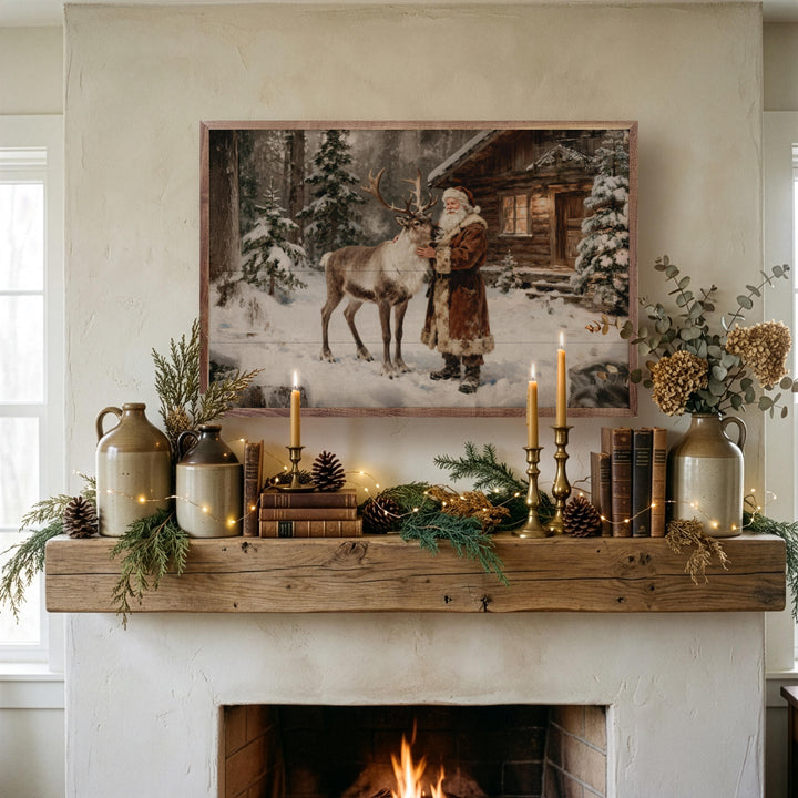 Santa And His Reindeer Cabin
