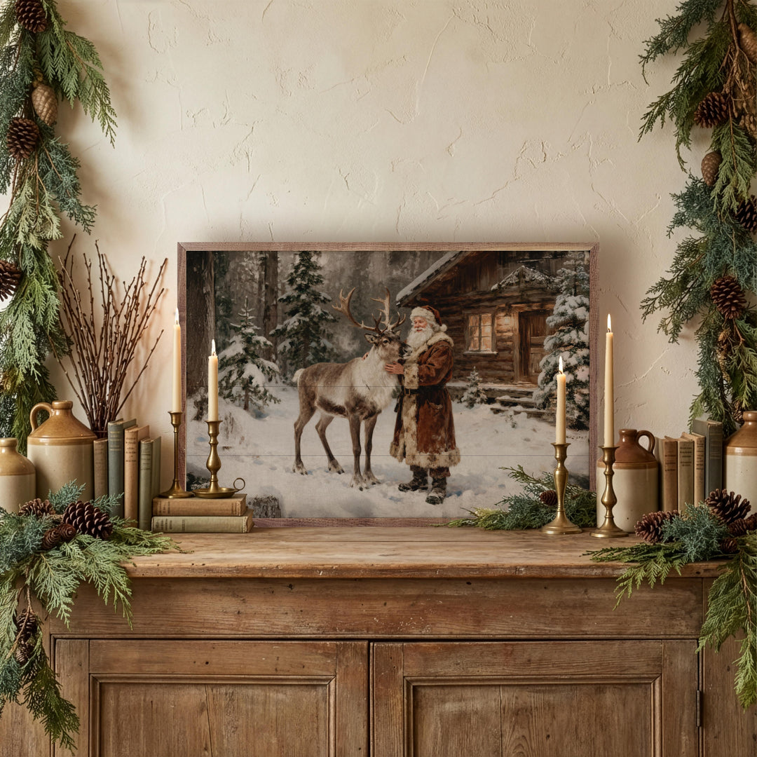 Santa And His Reindeer Cabin
