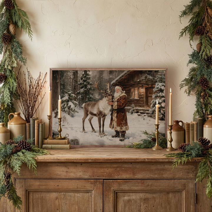 Santa And His Reindeer Cabin