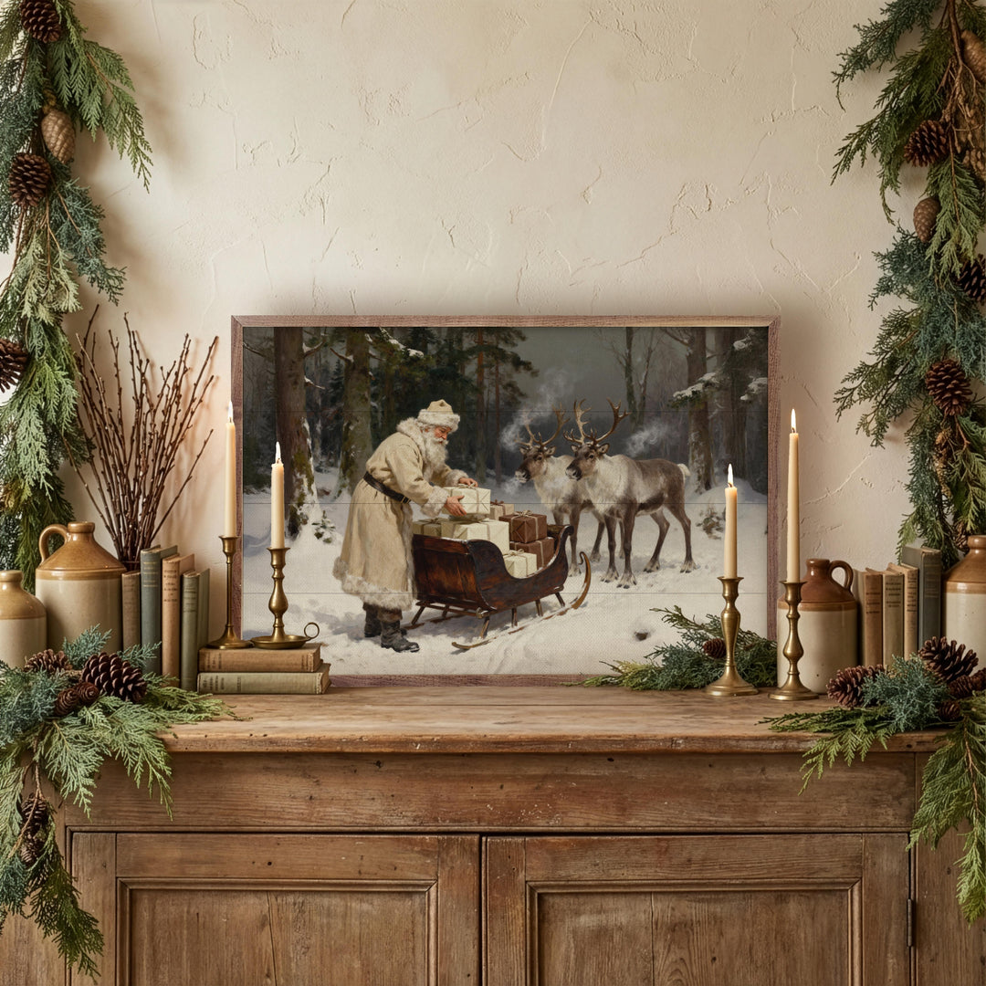 Santa And His Reindeer Sleigh