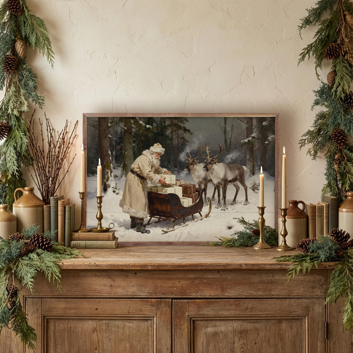 Santa And His Reindeer Sleigh