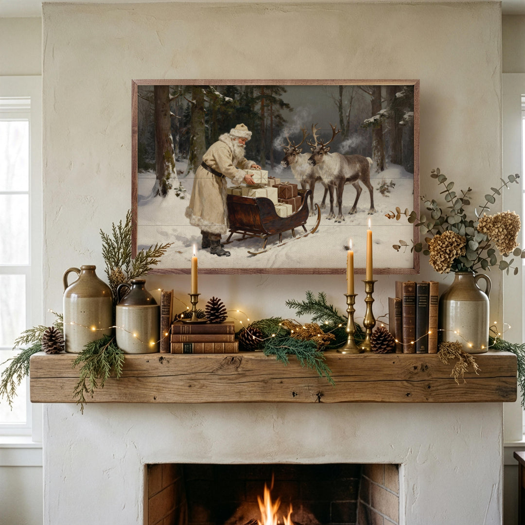 Santa And His Reindeer Sleigh