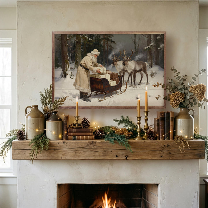 Santa And His Reindeer Sleigh