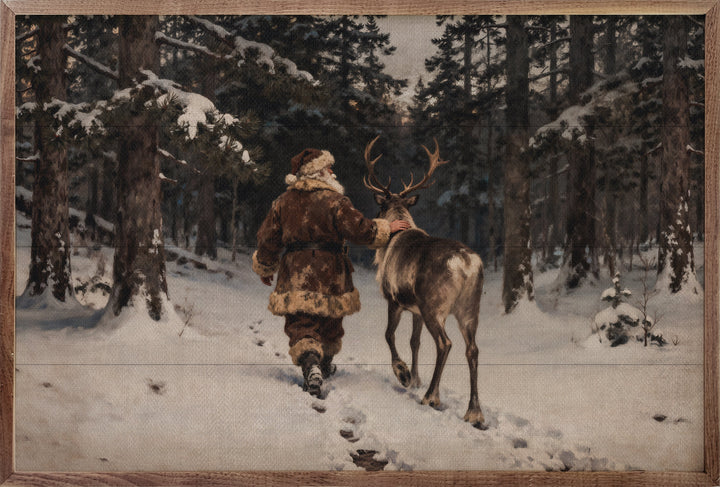 Santa And His Reindeer Walking