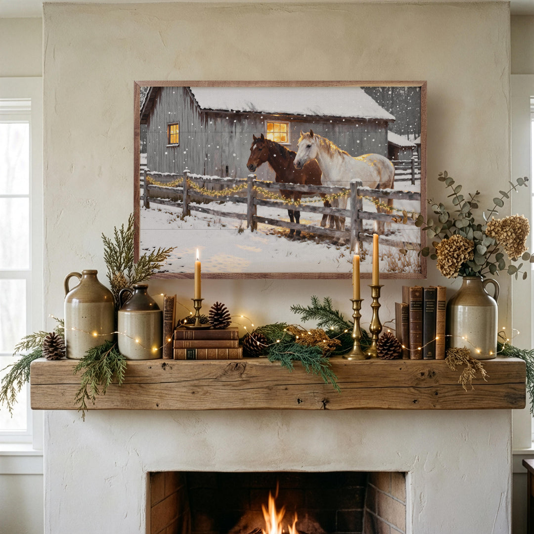 Two Horses In The Snow