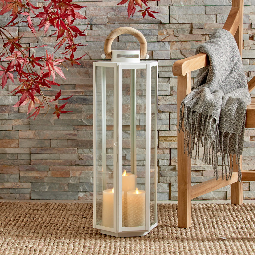 Dockside Outdoor Lantern Large, White