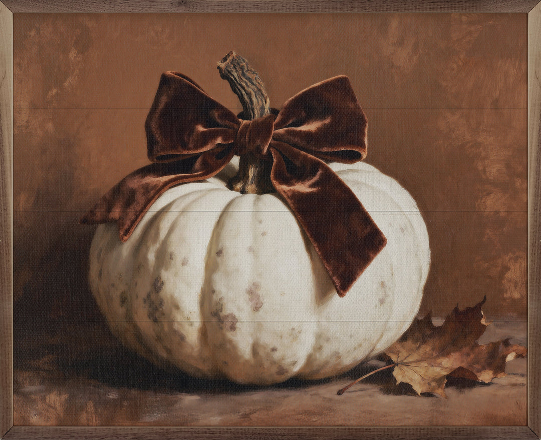 Brown Velvet Bow Pumpkin