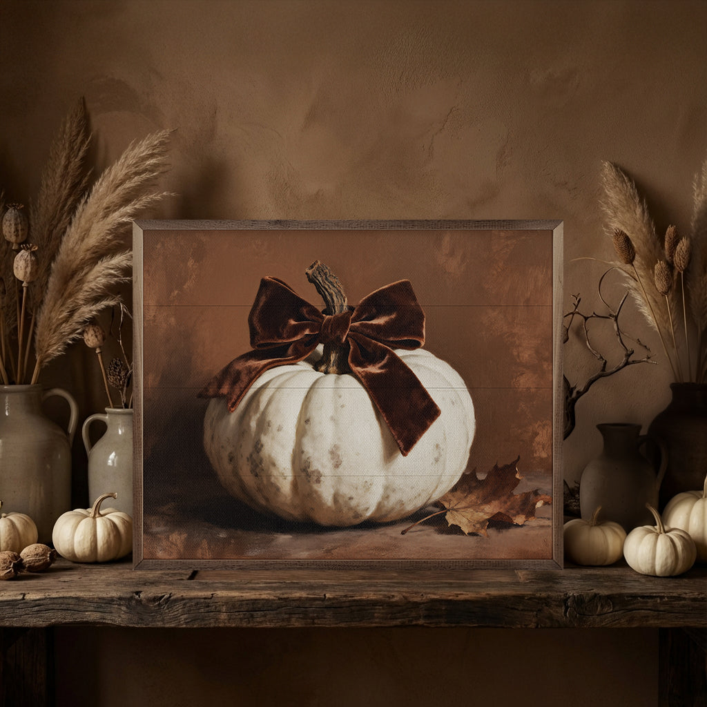 Brown Velvet Bow Pumpkin