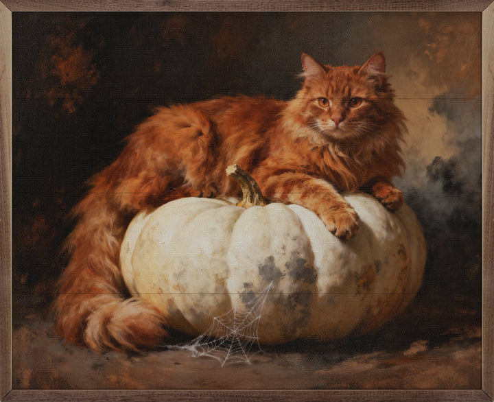 Orange Cat On Pumpkin