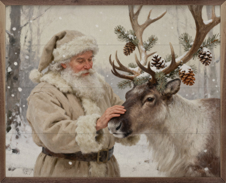 Santa And His Decorated Reindeer