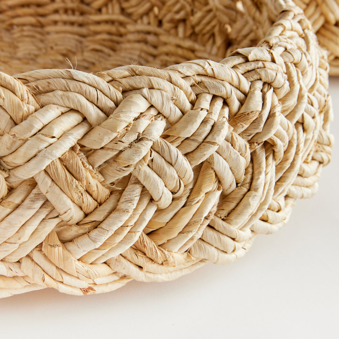 Abaca French Braided Baskets, Set Of 2