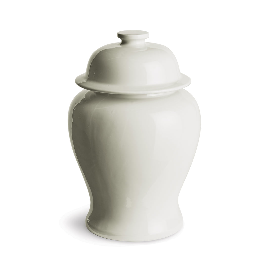 Koa Wide Lidded Ginger Jar Small, White