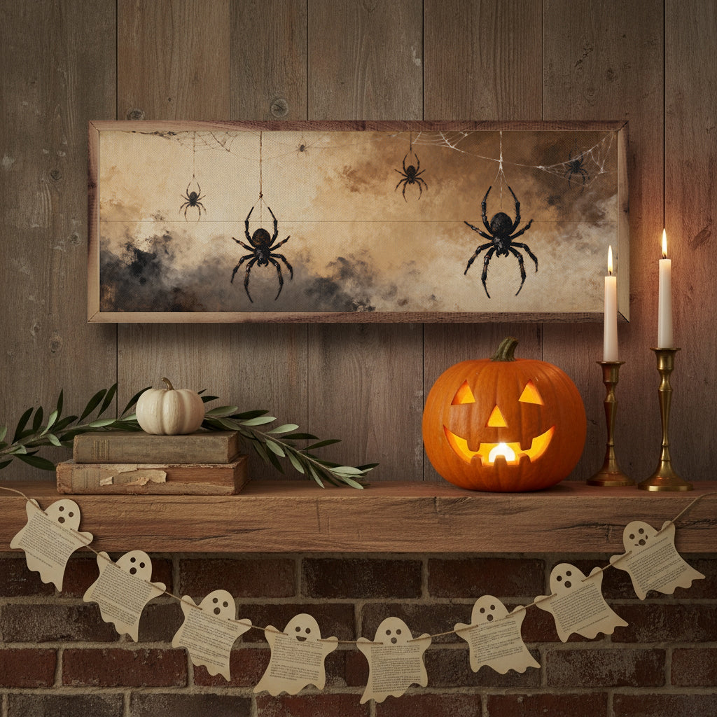 Spiders Brown Narrow Print