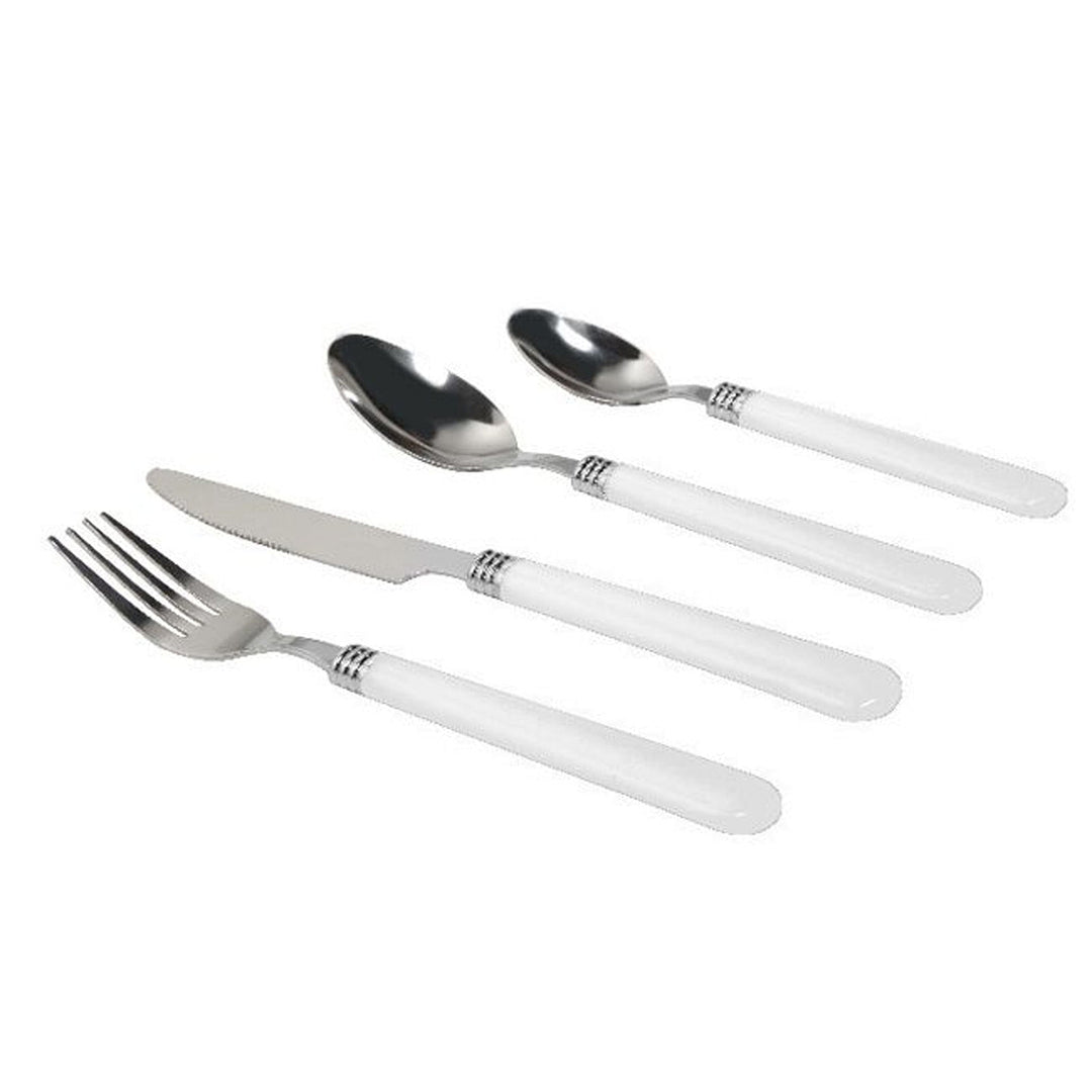 Gibson Sensations II 16 Piece Stainless Steel Flatware Set with White