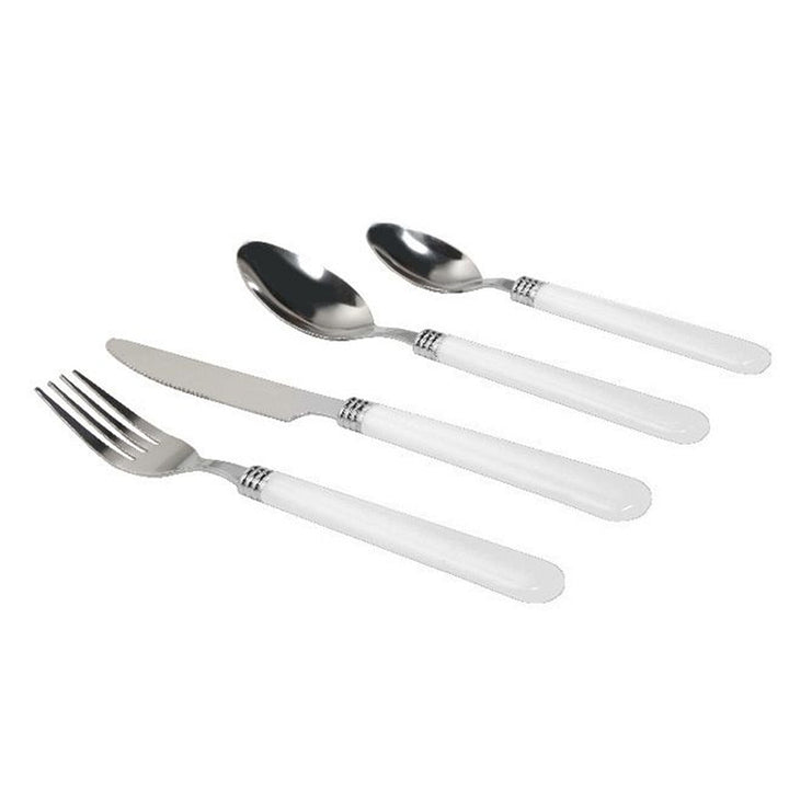 Gibson Sensations II 16 Piece Stainless Steel Flatware Set with White
