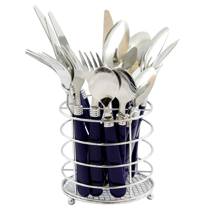 Gibson Sensations II 16 Piece Stainless Steel Flatware Set with Cobalt