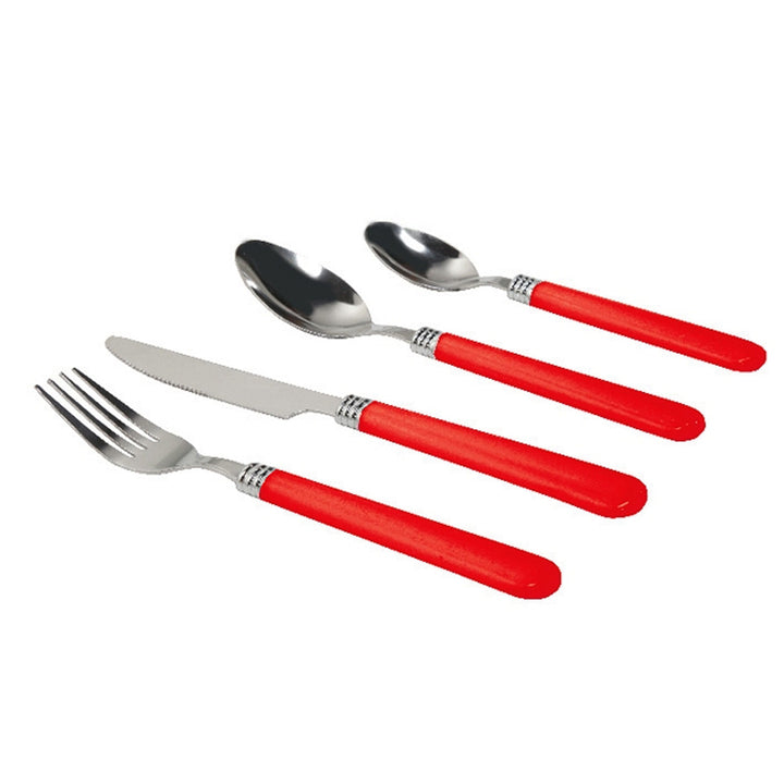 Gibson Sensations II 16 Piece Stainless Steel Flatware Set with Red