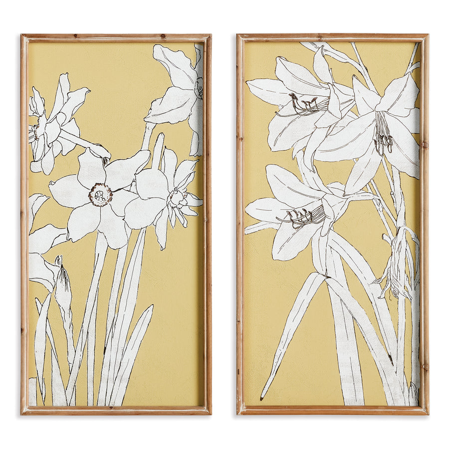 Flowering Amaryllis Prints, Set Of 2