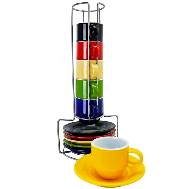 Gibson Sensations 13 Piece Stackable Non-Toxic Ceramic Small Espresso