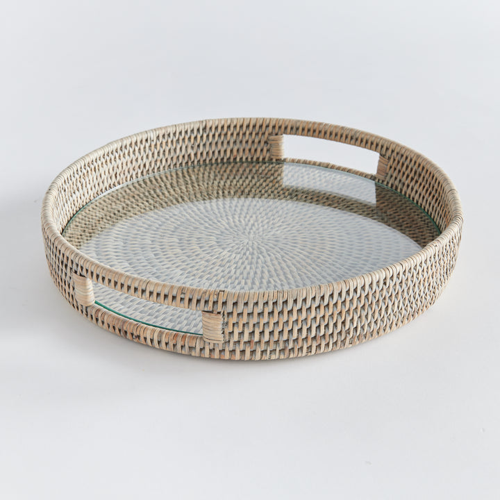 Burma Rattan Round Serving Tray