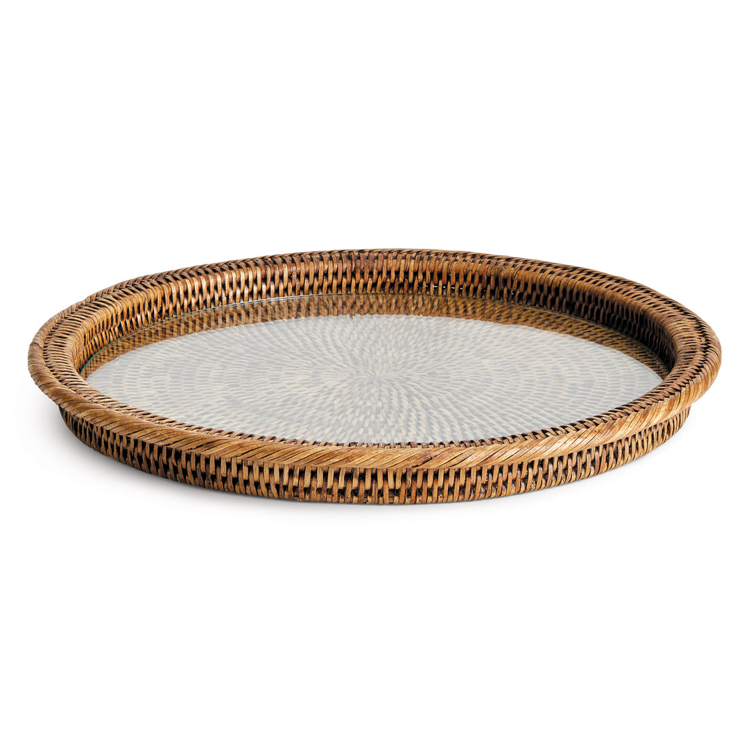 Burma Rattan Serving Platter, Brown