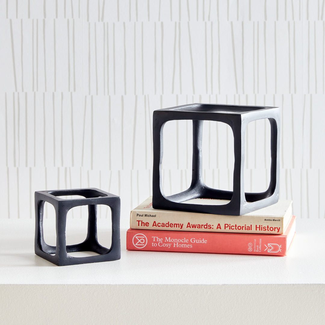 Cubist Sculptures, Set Of 2, Black