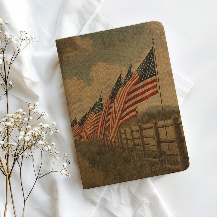 Flags In Field Fence Journal