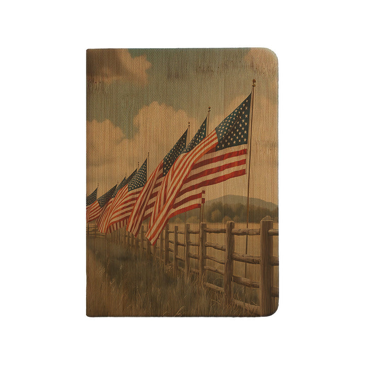 Flags In Field Fence Journal