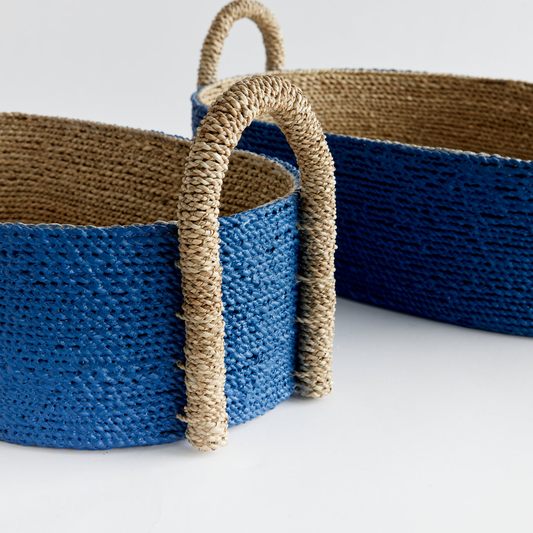 Tiana Seagrass Short Oval Baskets, Set Of 2