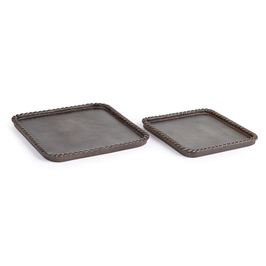 Langley Square Trays, Set Of 2, Gray