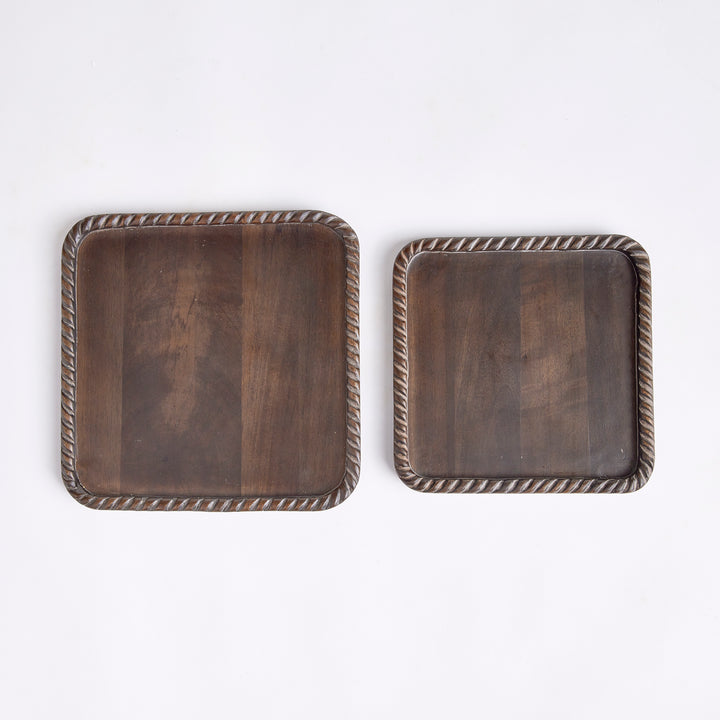 Langley Square Trays, Set Of 2, Gray