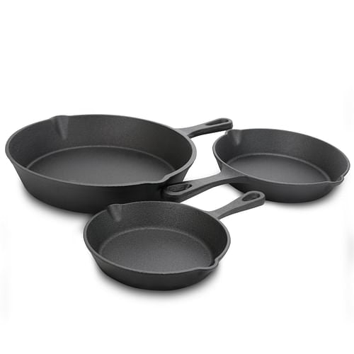 Gibson General Store Addlestone 3 Piece Preseasoned Cast Iron Skillet