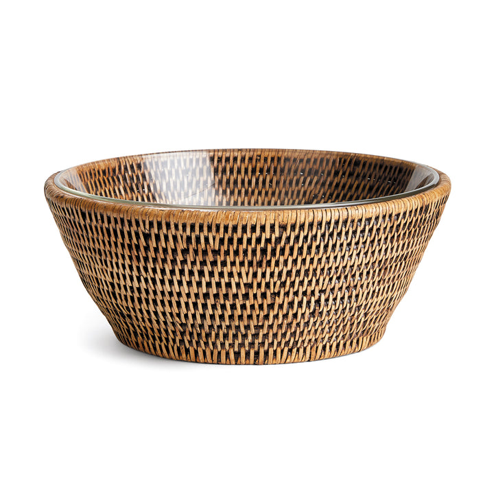 Burma Rattan Serving Bowl 10.75", Brown