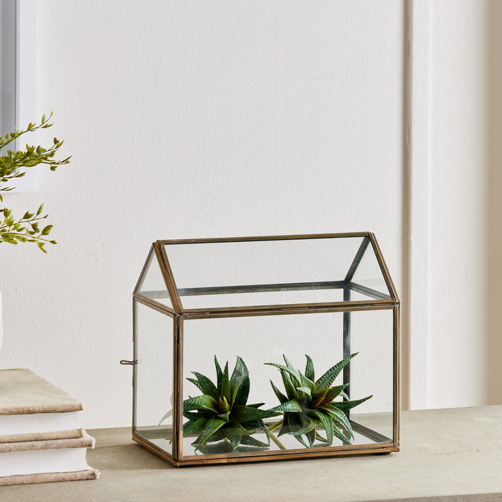 Cottage Terrarium Large, Brass