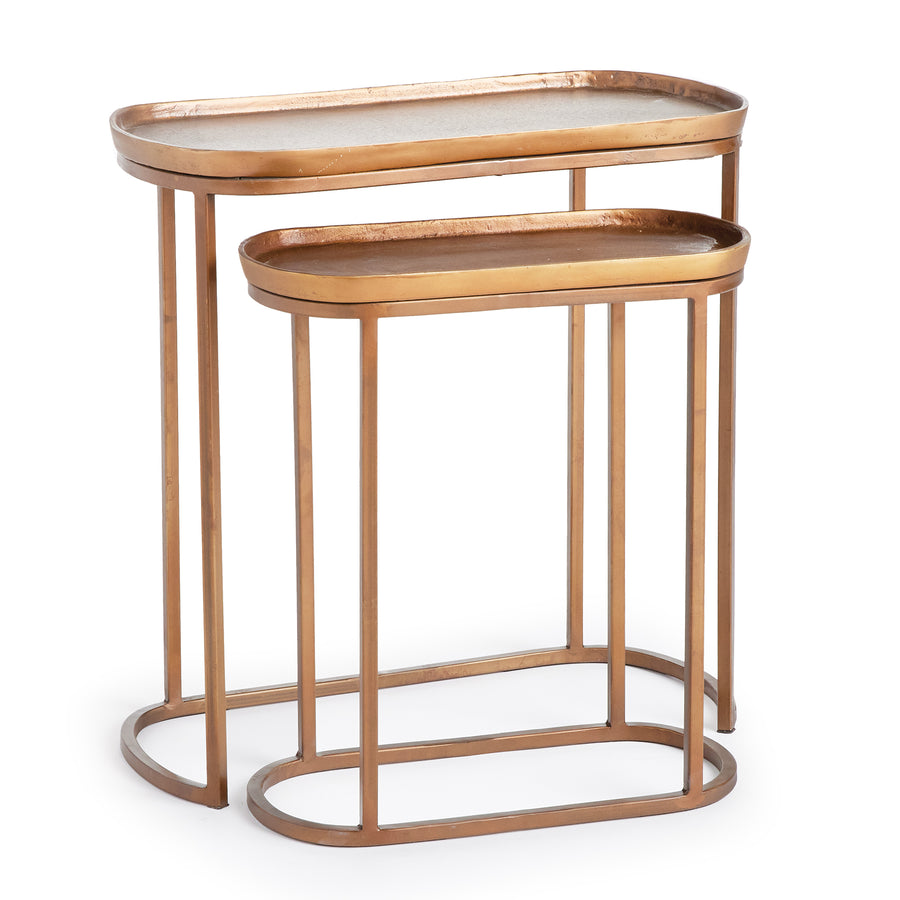 Ziva End Tables, Set Of 2, Brass