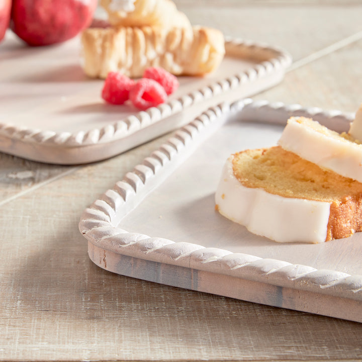 Langley Square Trays, Set Of 2, White