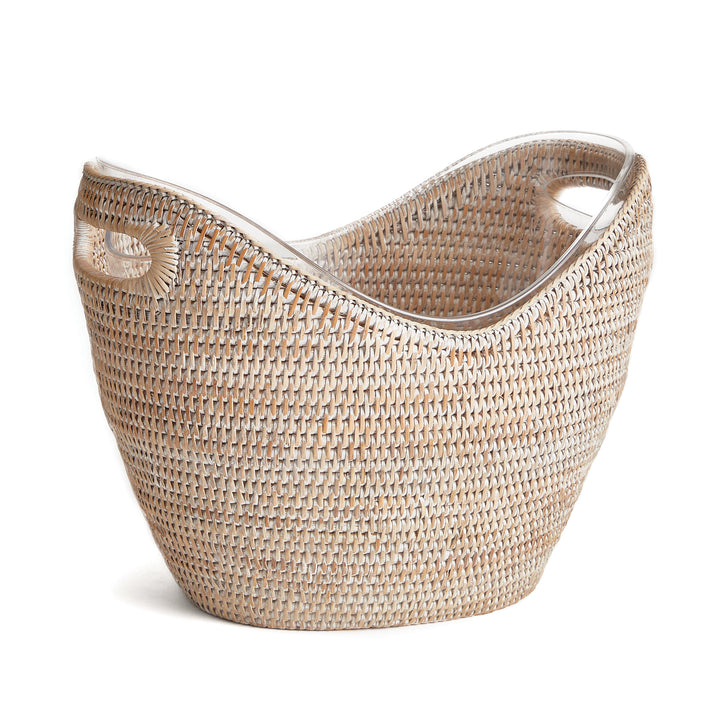 Burma Rattan Beverage Tub Large, White