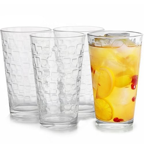 Gibson Home Great Foundations 4-Piece 16 oz. Tumbler Set, Square