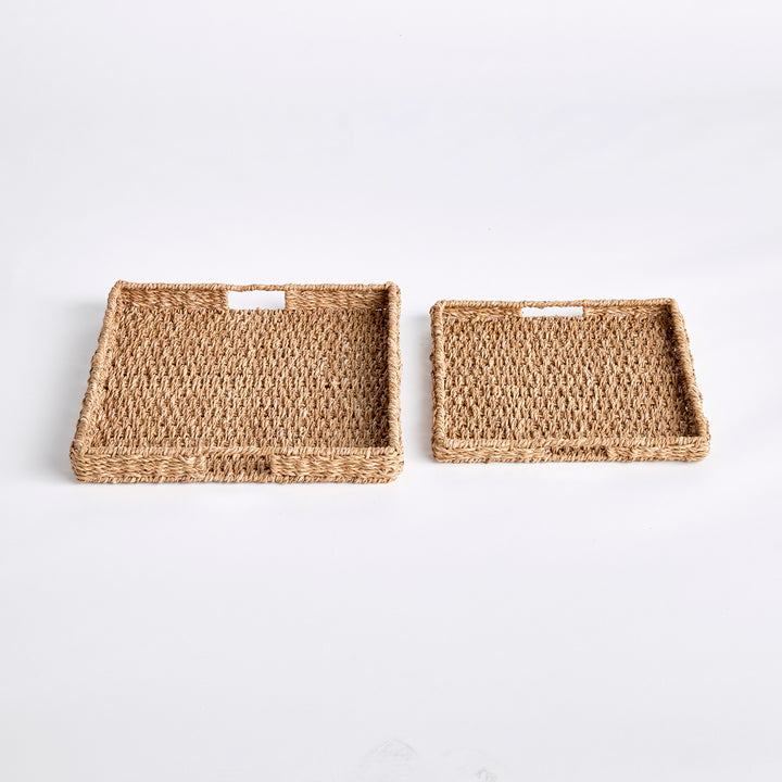 Seagrass Rectangular Trays St/2