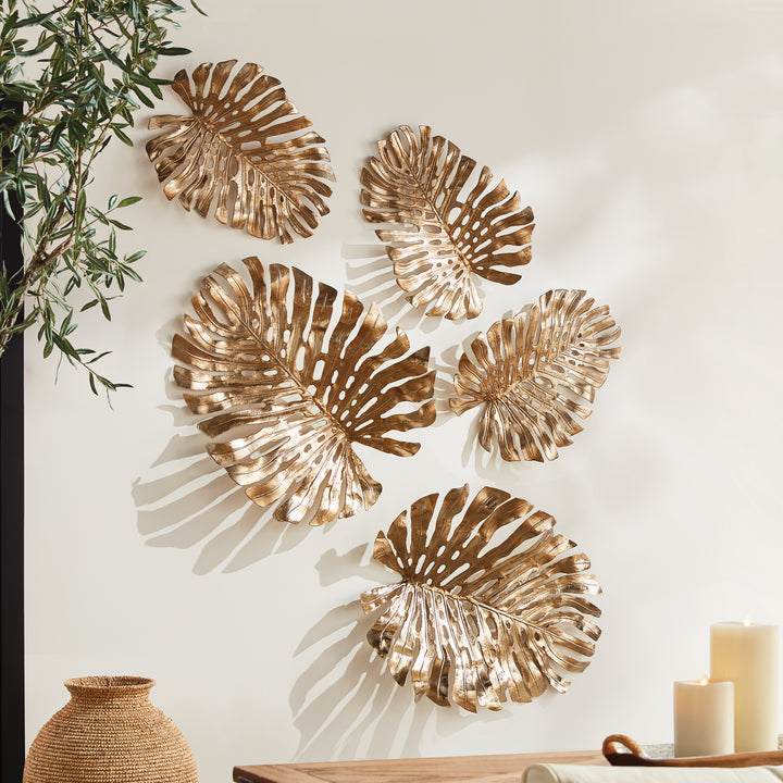 Monstera Wall Art Small, Gold