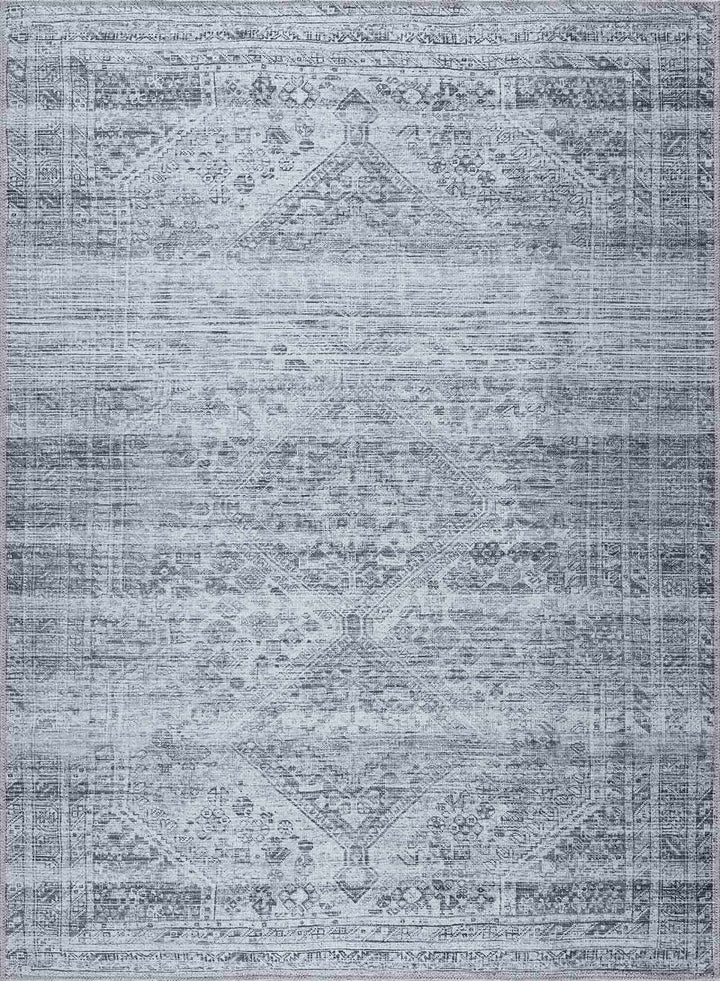 Barny Gray Blue Washable Rug